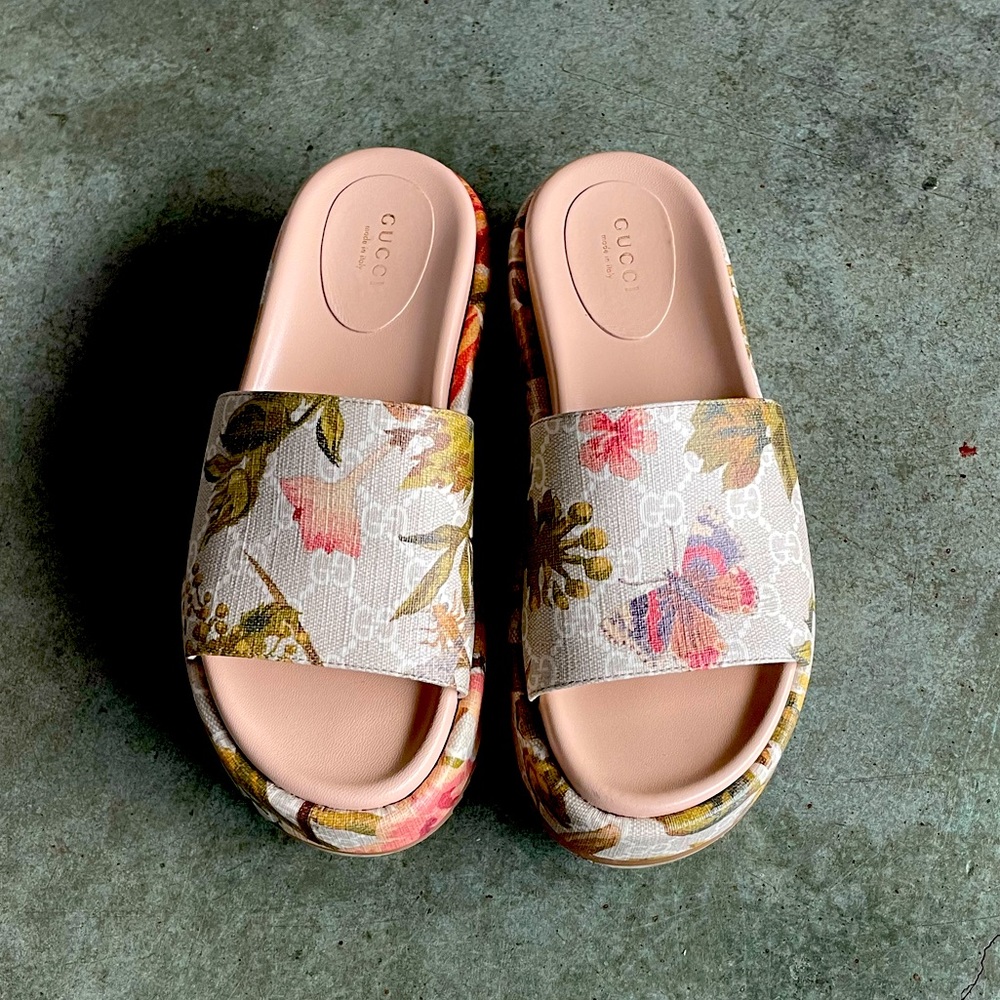 Authentic Gucci Platform Slides Size 7.5 Used a few times Asking $444 OBO